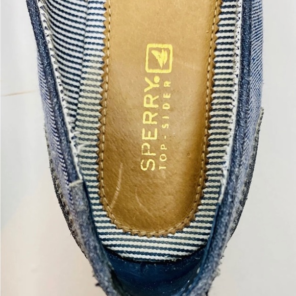 Sperry Top-Sider Women's Harper Oxford Cloth Wedge Pump Navy/midnight size 8 - Picture 10 of 10